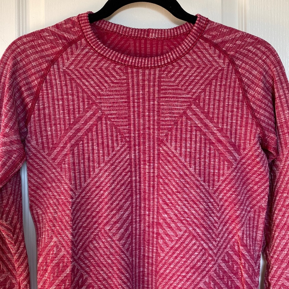 lululemon athletica Pink Geometric Long Sleeve Top